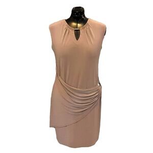Artex Fashions Stretch Dress with Draping and Silver Hardware